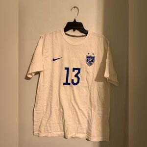 Nike White T-Shirt with Blue Crest and Number